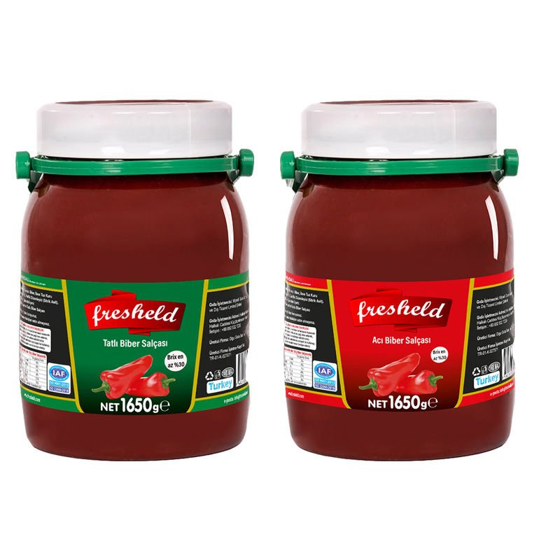 Fresheld x 1 Adet Tatlı Biber x 1 Adet Acı Biber Salçası 1650 gr
