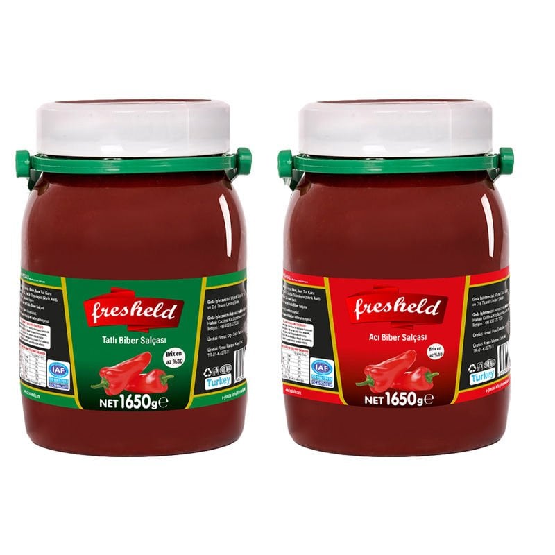 Fresheld x 1 Adet Tatlı Biber x 1 Adet Acı Biber Salçası 1650 gr