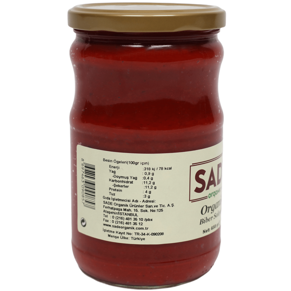 Sade Organik x 2 Kavanoz Biber Salçası 610 gr