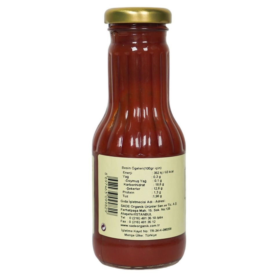 Sade Organik x 2 Şişe Ketçap 280 gr