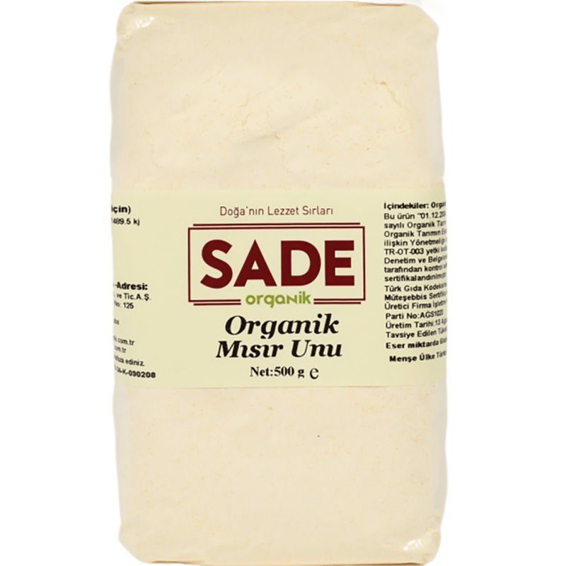 Sade Organik x 4 Paket Mısır Unu 500 gr