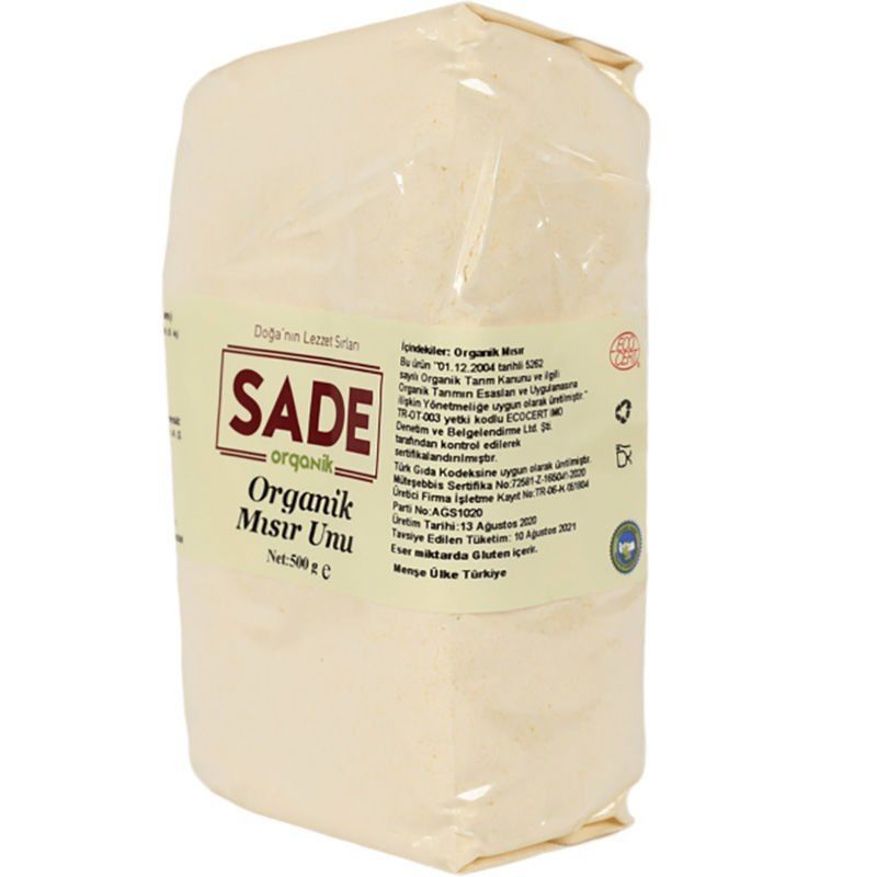 Sade Organik x 4 Paket Mısır Unu 500 gr