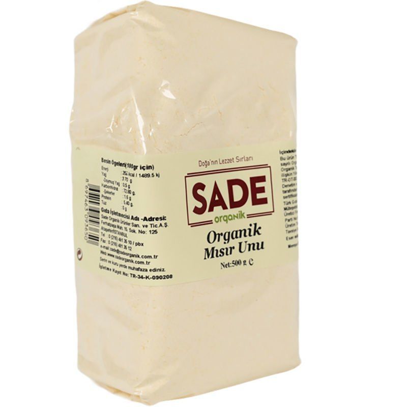 Sade Organik x 4 Paket Mısır Unu 500 gr