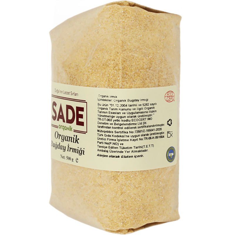 Sade Organik x 2 Paket Buğday İrmiği 500g