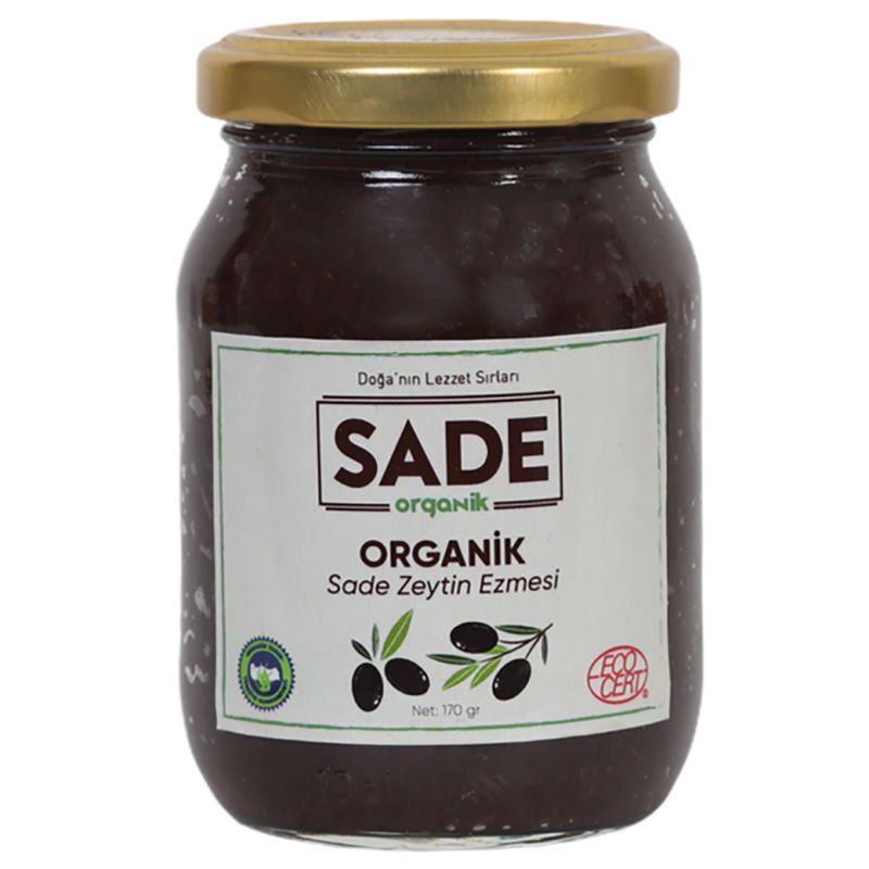 Sade Organik x 4 Kavanoz  Siyah Zeytin Ezmesi 170 gr