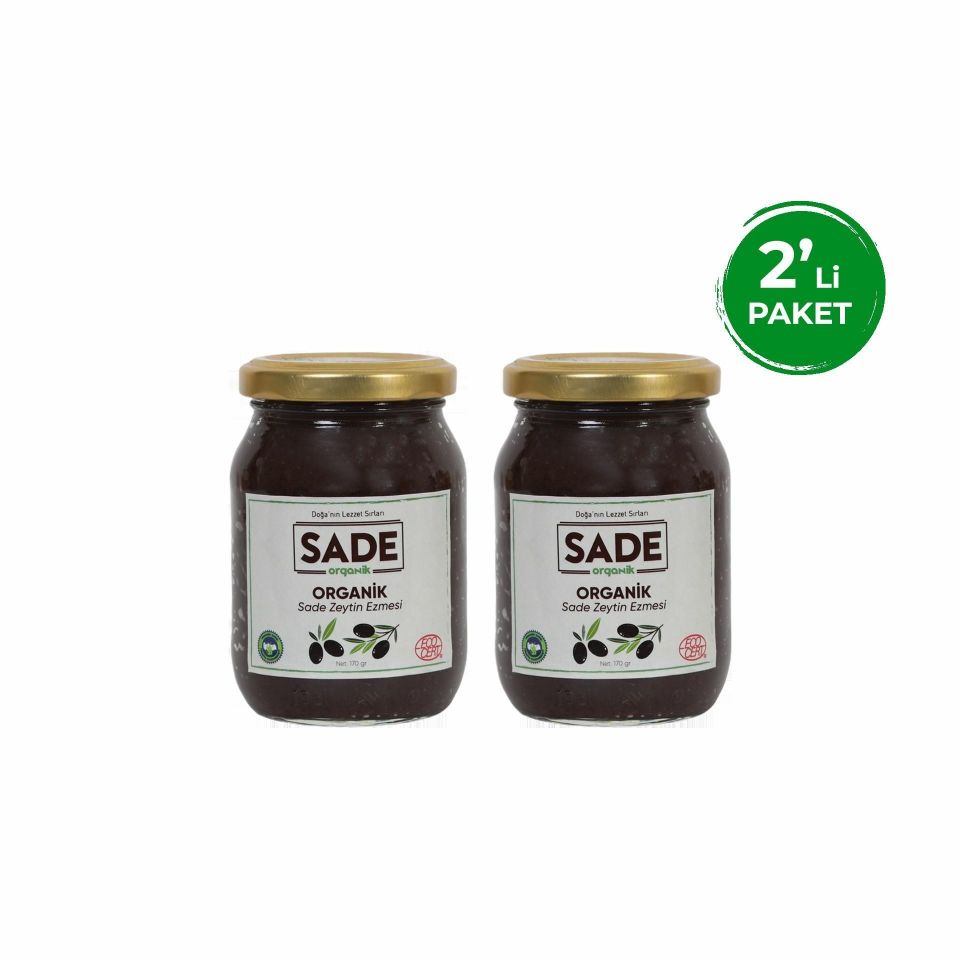 Sade Organik x 4 Kavanoz  Siyah Zeytin Ezmesi 170 gr