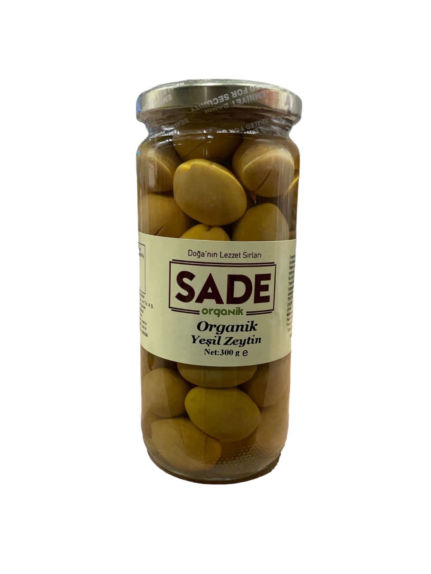Sade Organik x 3 Kavanoz Yeşil Zeytin 300 gr