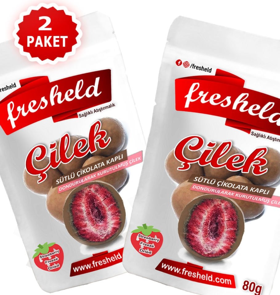 x 2 Paket Sütlü Çikolatalı Kaplı Çilek 80g