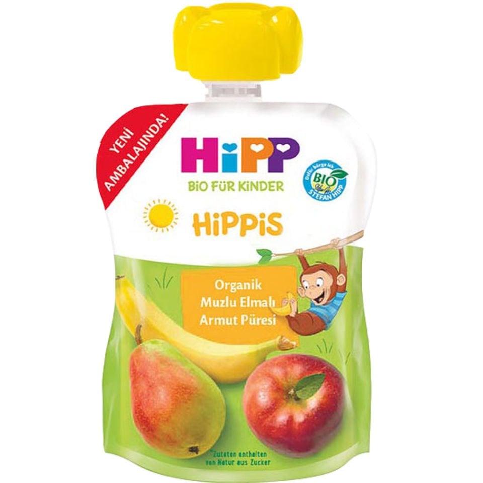 Hipp Organik x 16 Adet Muzlu Elmalı Armut Püresi 100gr