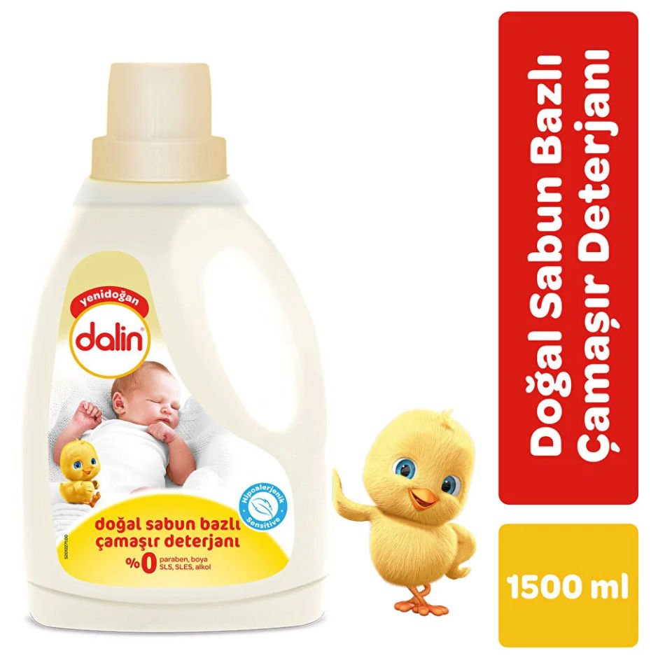Dalin 2'li Özel Set Doğal Sabun Bazlı Sıvı Çamaşır Deterjanı 1500 ml - x 2 Adet Toz Leke Çıkarıcı 500 gr