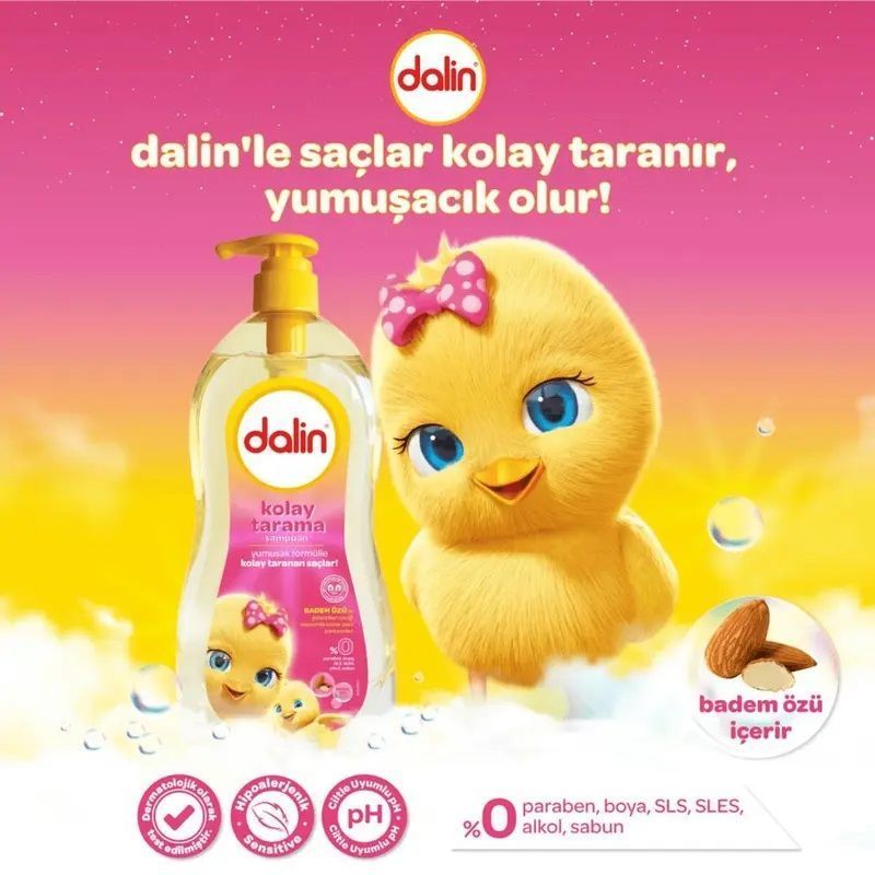 Dalin x 3 Adet Kolay Tarama Badem Özlü Şampuan 200 ml