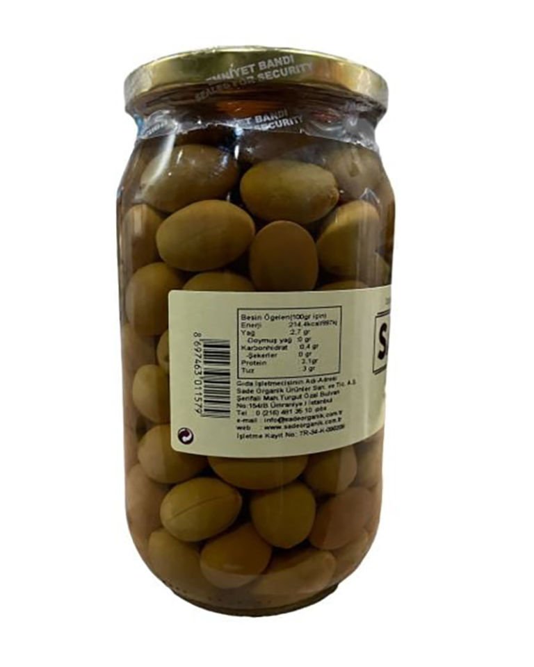 Sade Organik x 2 Kavanoz Yeşil Zeytin 600 gr